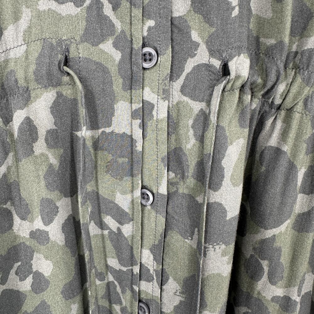 Cloth & Stone Dress Womens Medium Camouflage Long Sleeve Shirt Button Up Pockets - Picture 5 of 12